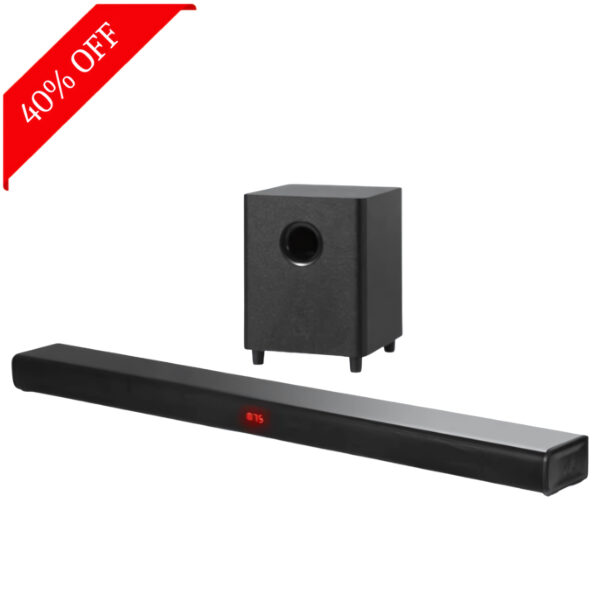 Fuji X60 with Subwoofer, 60W Power, 2.1 Channel, 3 EQ Modes 60 W Bluetooth Soundbar  (Jet Black, 2.1 Channel)