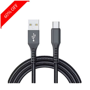 USB Type C Cable 2 A 1.5 m RCT-15  (Compatible with Smartphones, Black, One Cable)