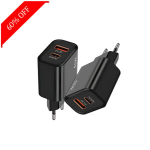 Fuji  45W Adapto 35B Dual Port Fast Charging Adaptor with Type C PD Port & USB-A Port, LED Indicator, PPS Technology, 18W USB Output, Supports iPhone, Samsung & Other Android Devices(Black)