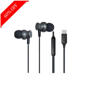 Fuji  Type C Wired Earphones with Mic, Braided 1.2 Metre Cable, Metallic Design, 12mm Drivers, in Line Mic & Volume Controller