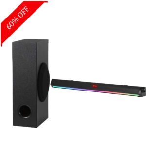 Fuji Soundbar with subwoofer, 48 Watts, 2.1 Channel with 2 in-Build Full-Range Speakers and an External subwoofer, Multiple Input Modes, Made in India soundbar for TV