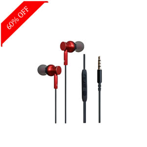 Fuji Wired in Ear Earphones with Mic (red,black)
